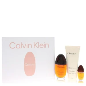 Obsession Gift Set - 3.4 oz Eau De Parfum Spray + 6.7 oz Body Lotion + .5 oz Mini EDP Spray Gift Set by Calvin Klein