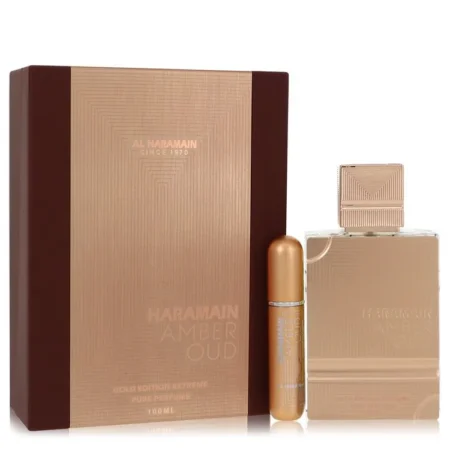 Al Haramain Amber Oud Gold Edition Extreme Gift Set 3.4 Pure Perfume Spray 0.34 oz Refillable Spray PARFUM Luxury