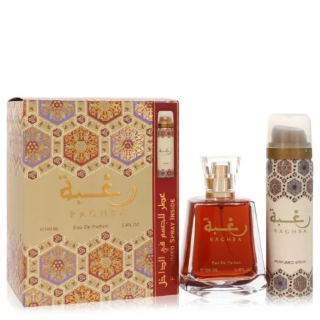 Lattafa Raghba 3.4oz EDP & 1.7oz Deodorant Gift Set Luxury